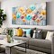 Flower Wall Art for Living Room, Dandelion Canvas Wall Decor for Bedroom, Colorful Abstract Print Painting Picture, Large Size 48x24 Inches